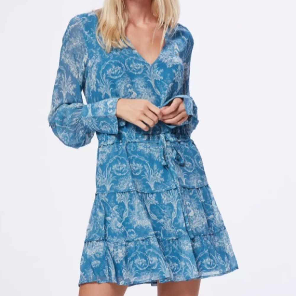 PAIGE Silk Christine Mini V-Neck Dress S Unworn